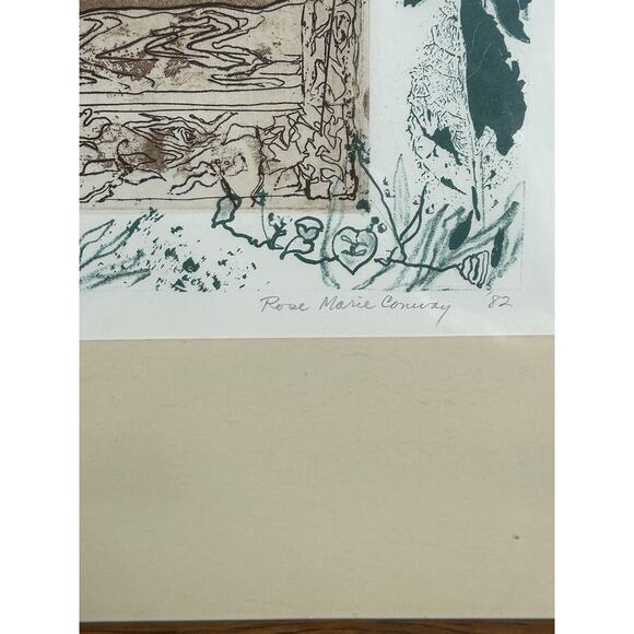 Sister Rose Marie Conway 1982 Art Signed Print A Forest 5/20 etching - Picture 2 of 4